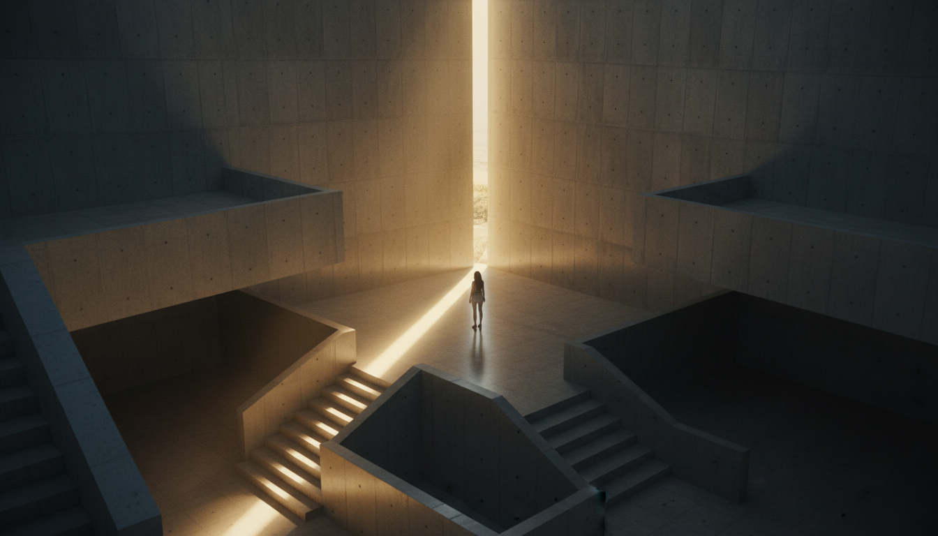 Espacio arquitectónico iluminado por luz natural