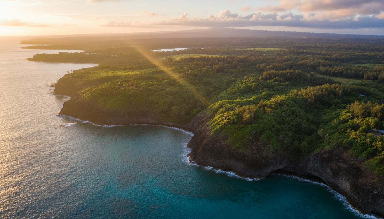 Maui coastline at golden hour