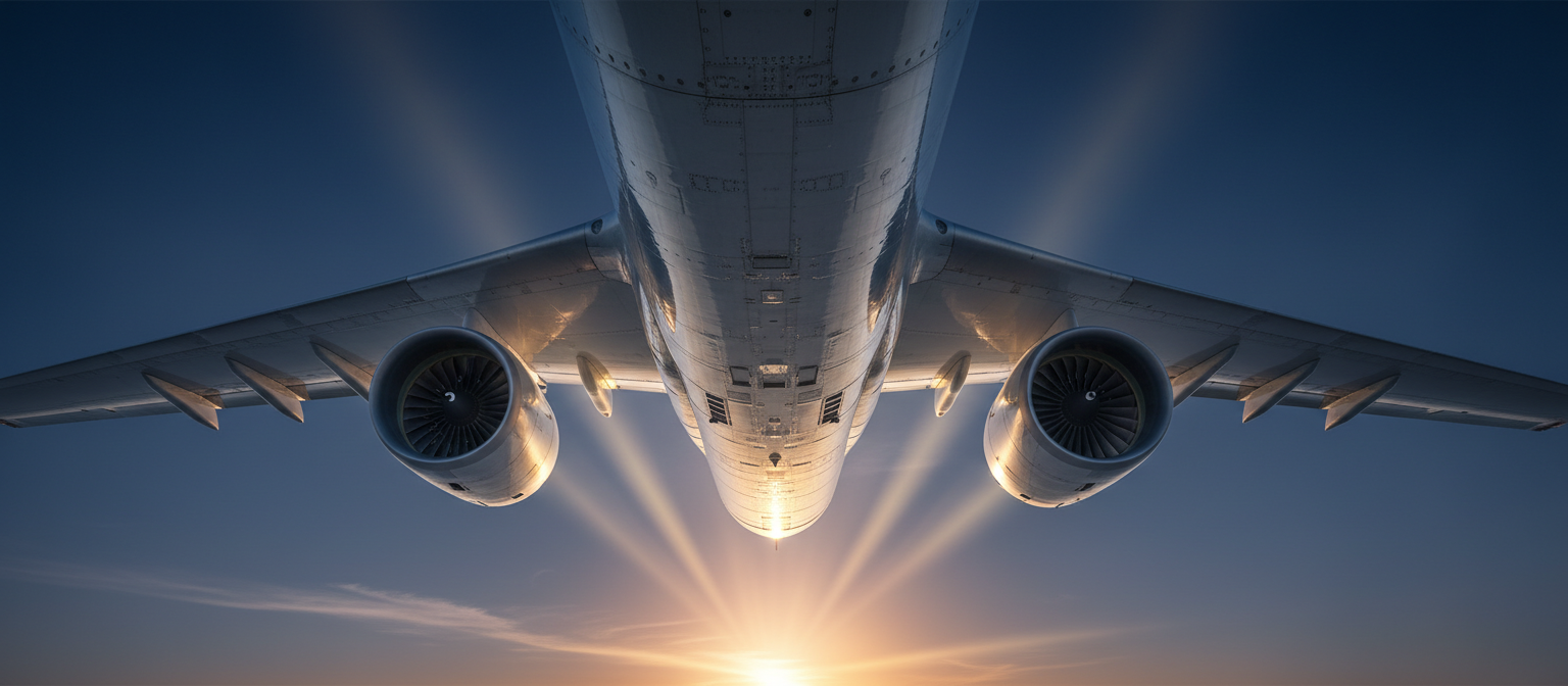 Cargo aircraft at dawn