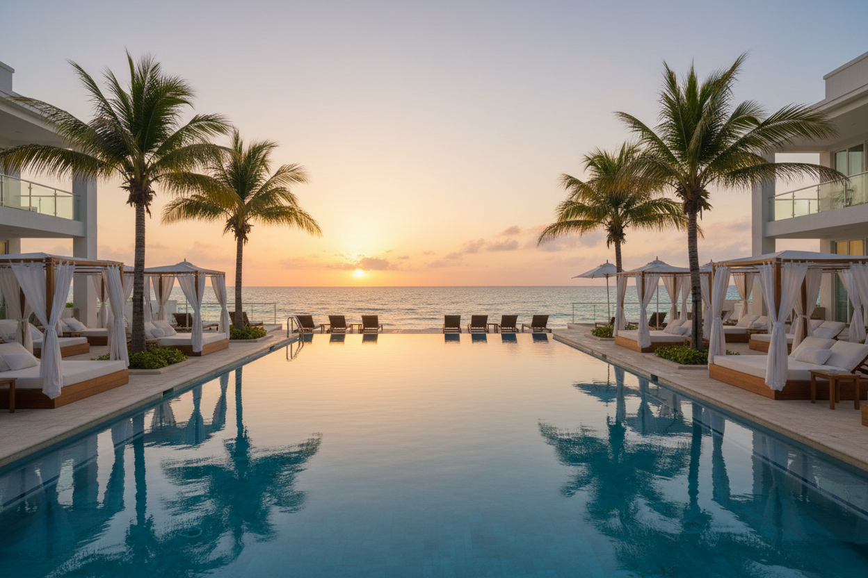 Luxury travel scene representing Sandals & Beaches
