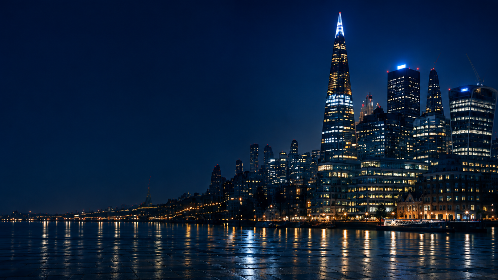 London cityscape at night
