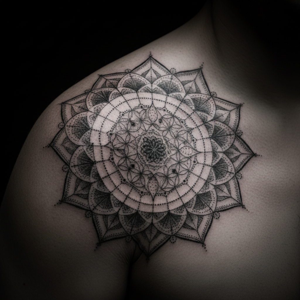 Dotwork tattoo style example