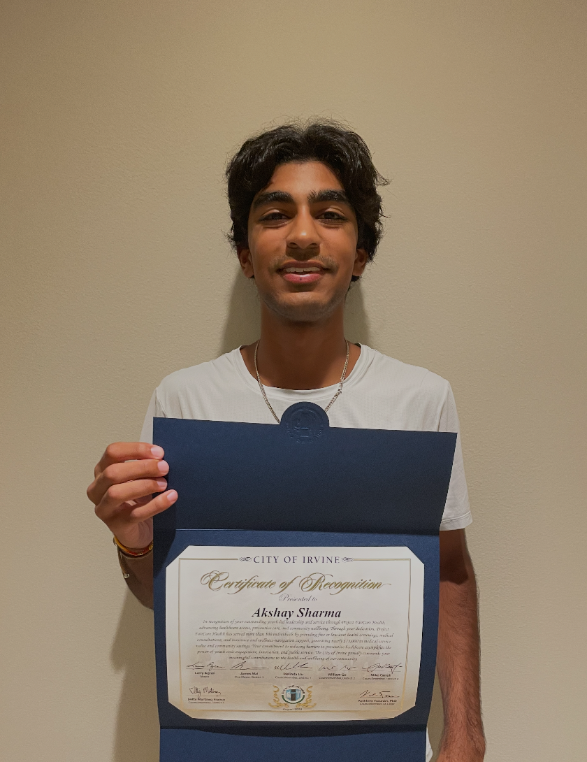 Irvine City Council Certificate of Recognition