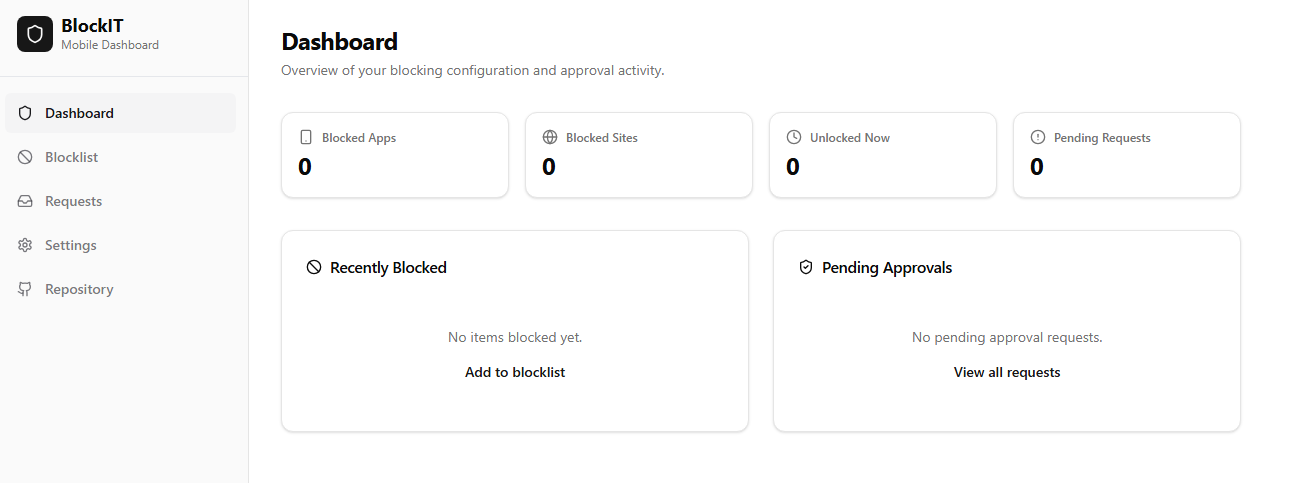Blockit landing page