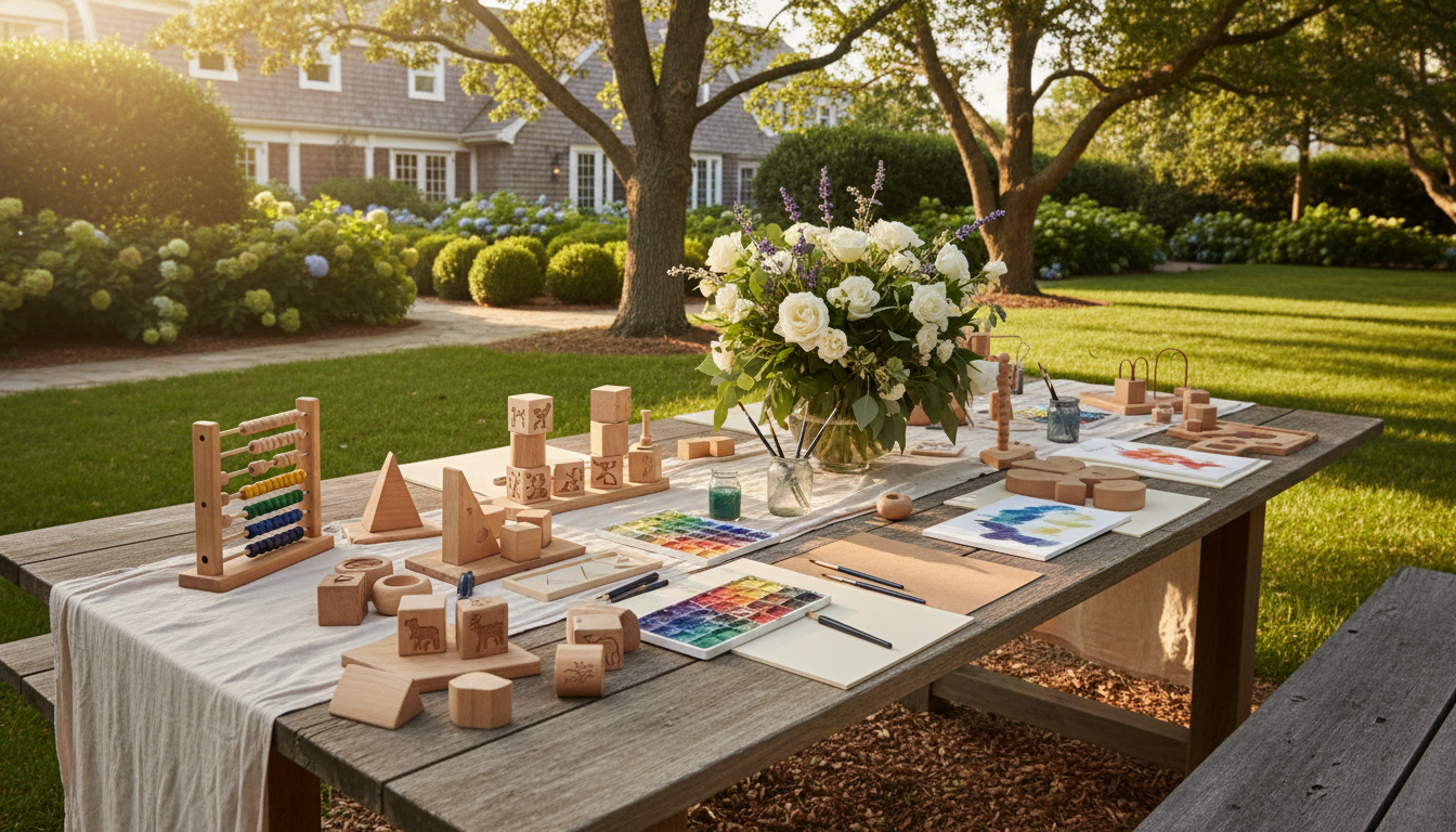 Elegant outdoor enrichment setting