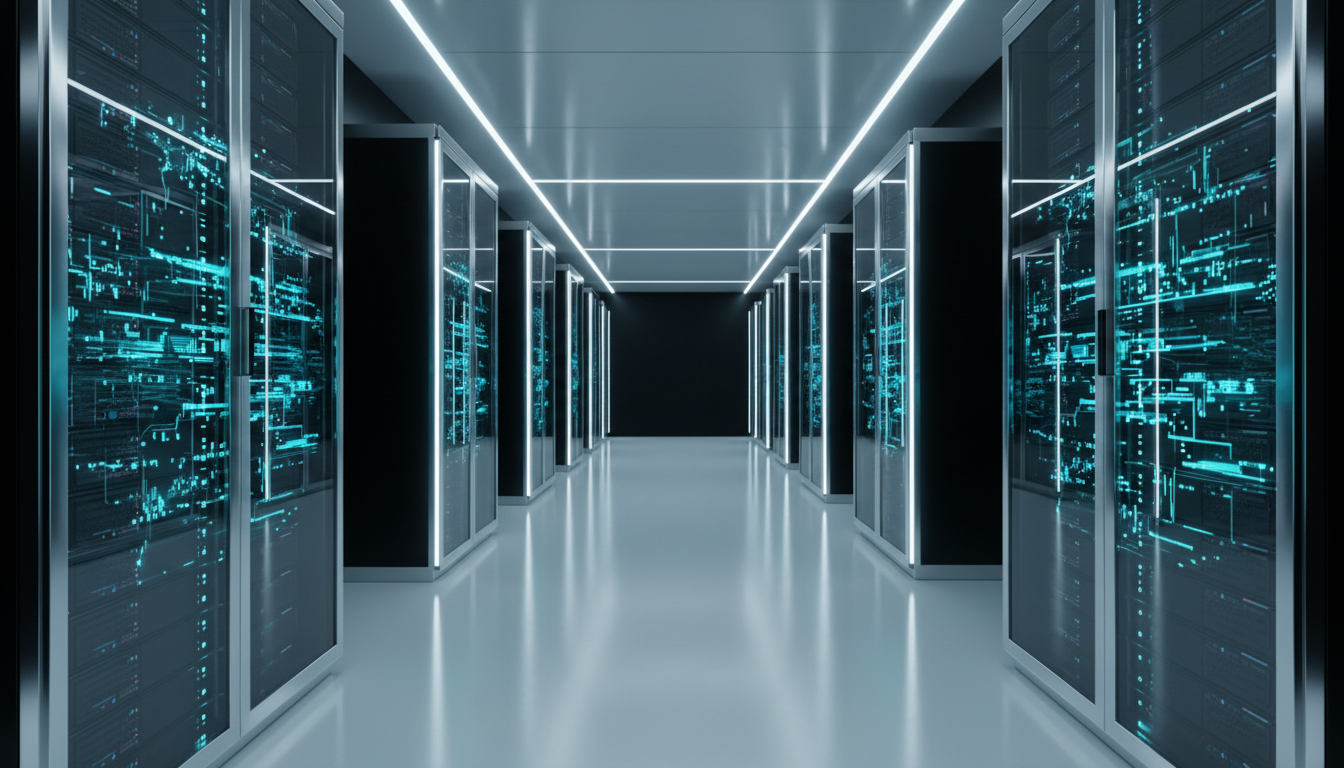 Fábrica de software TOP EASY — ambiente futurístico de desenvolvimento