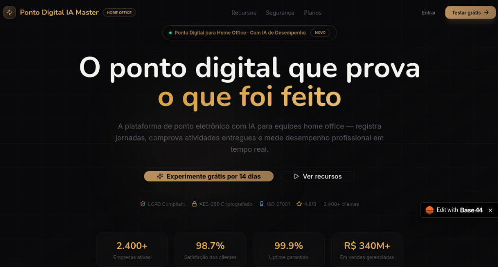 Home Ponto IA — sistema inteligente TOP EASY