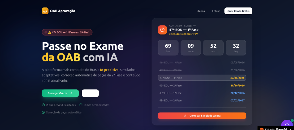 OAB Aprovado IA — sistema inteligente TOP EASY