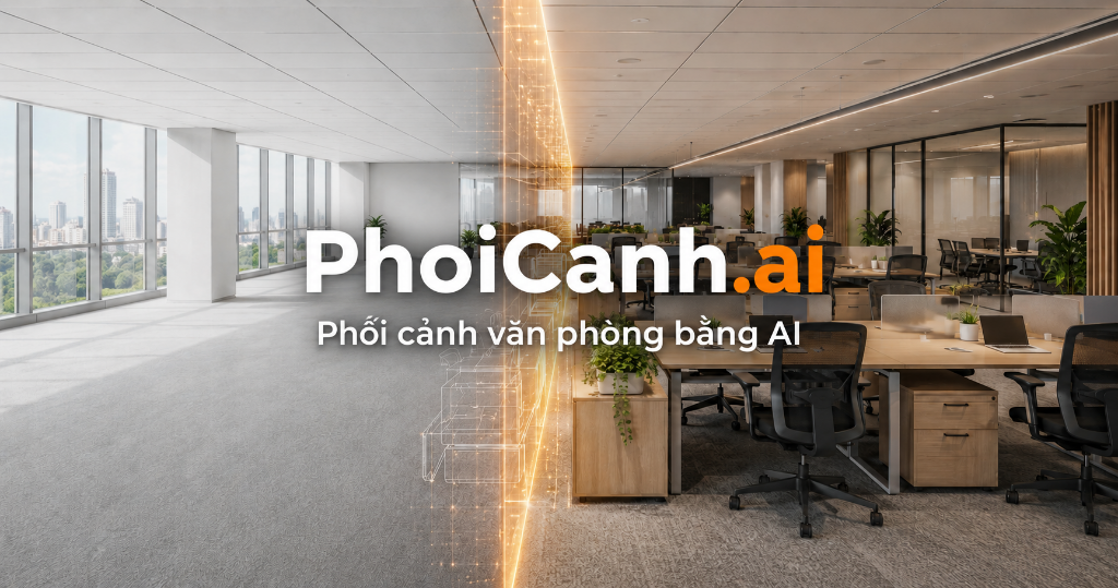 PhoiCanh.ai — Phối cảnh văn phòng bằng AI: chuyển đổi phòng trống thành không gian nội thất đầy đủ bằng AI