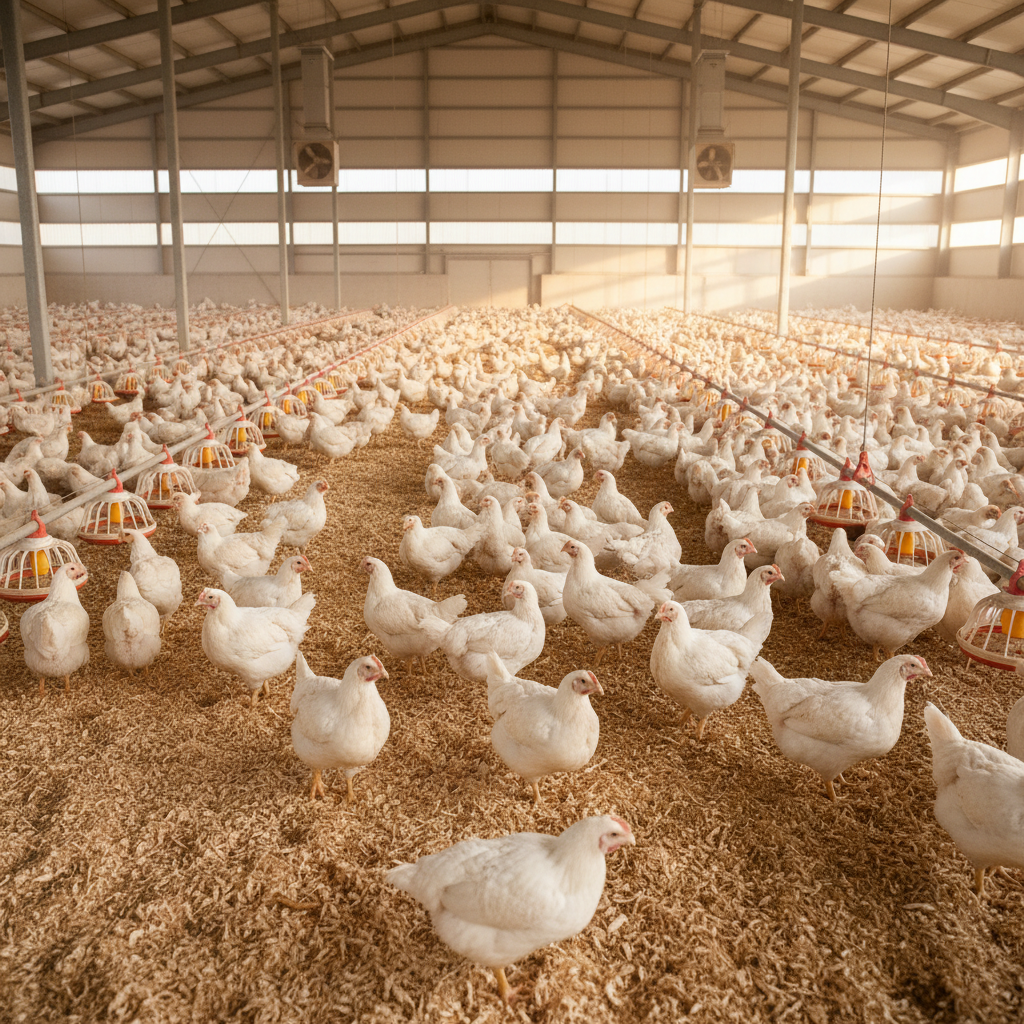 Intérieur de la ferme avicole