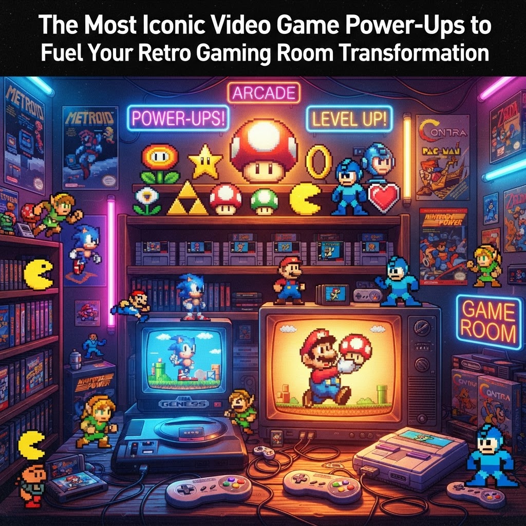 The Most Iconic Video Game Power-Ups to Fuel Your Retro Gaming Room Transformation