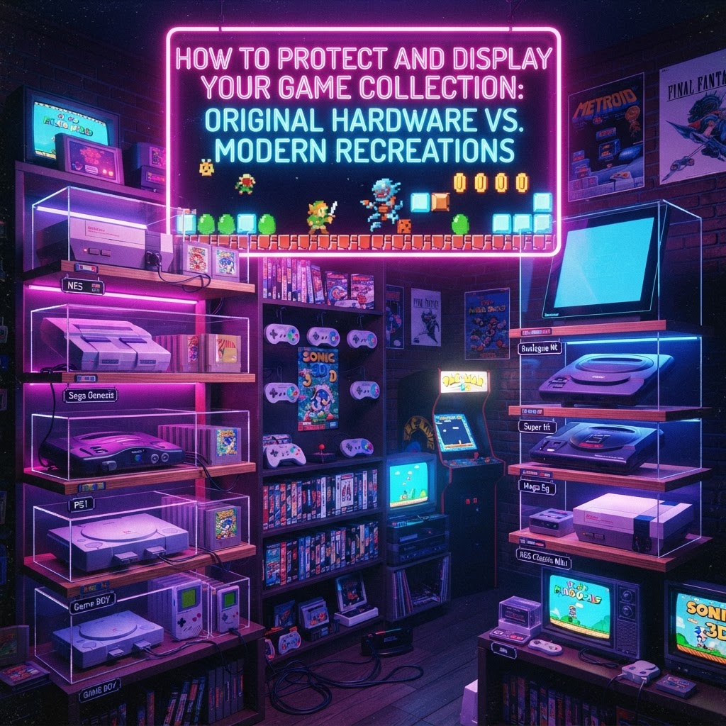 How to Protect and Display Your Game Collection: Original Hardware vs. Modern Recreations (Right-click to save image) How to Protect and Display Your Game Collection: Original Hardware vs. Modern Recreations — Collector Tips | RetroGamingVault