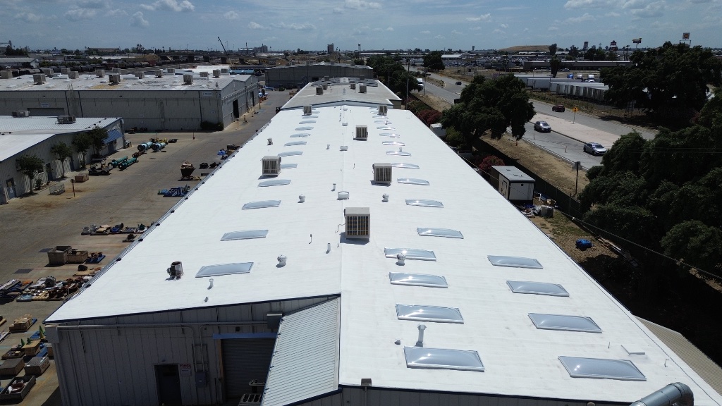 Industrial spray foam roofing