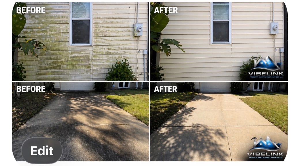 Real VibeLink before and after results — pressure washing