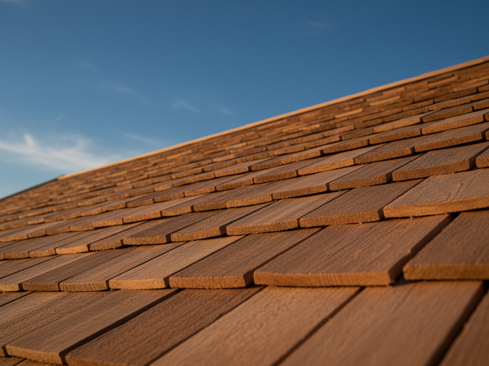 Cedar shake roof installed by MA Martinez Construction in the Triangle area