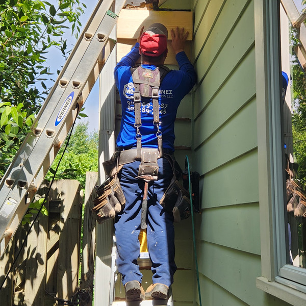 Siding Repair in Progress — MA Martinez Construction framing project in the Raleigh, NC area
