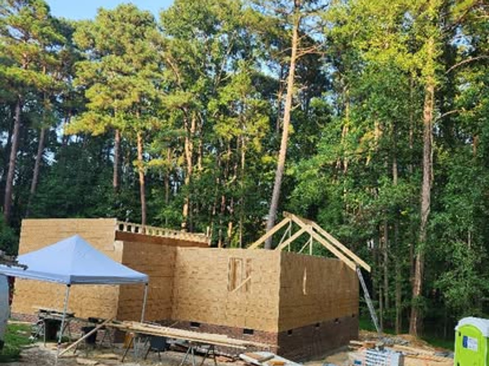Roof truss framing by MA Martinez Construction in the Raleigh area