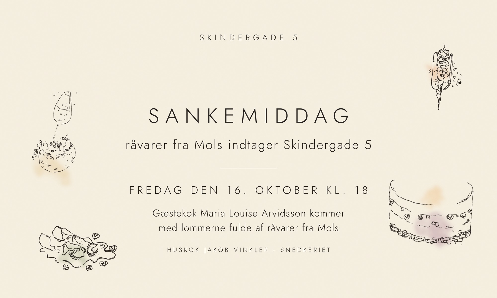 Sankemiddag — råvarer fra Mols indtager Skindergade 5, fredag den 16. oktober kl. 18