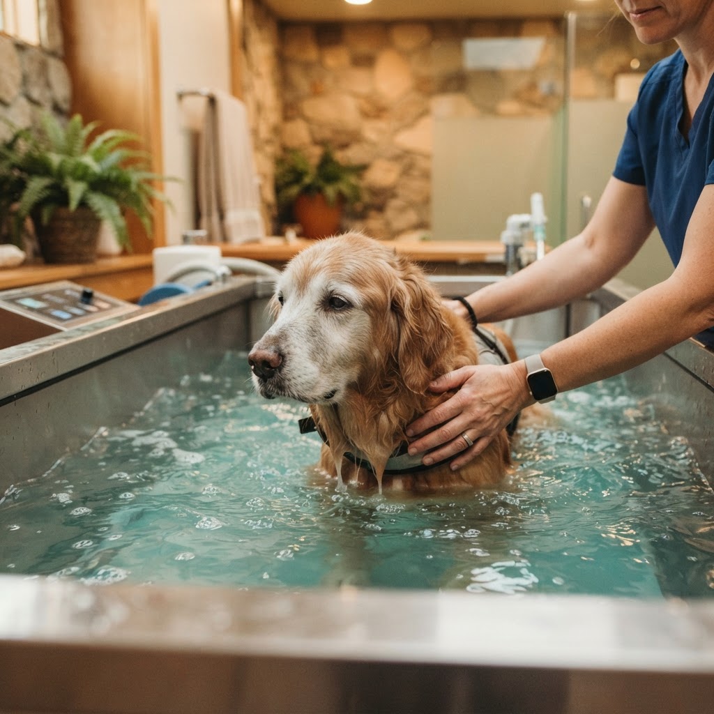 Chien profitant d'un soin de bien-être et de détente