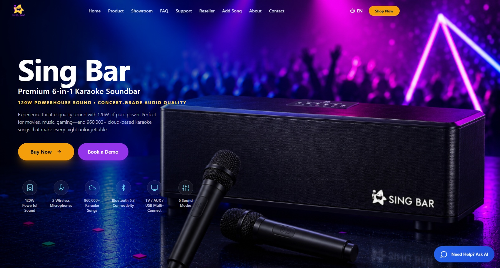 Sing Bar website design by Surpass