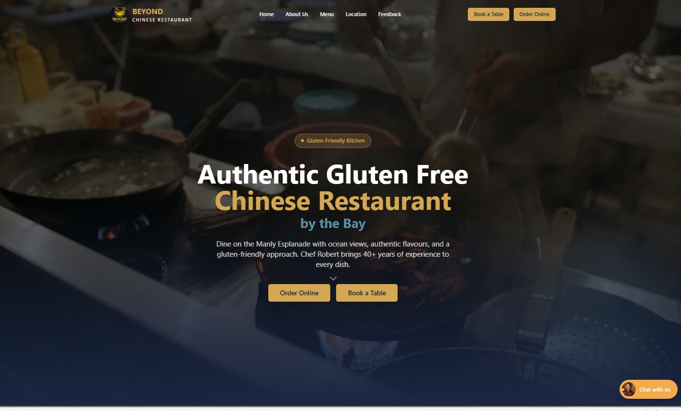 Beyond Chinese Restaurant website design by Surpass