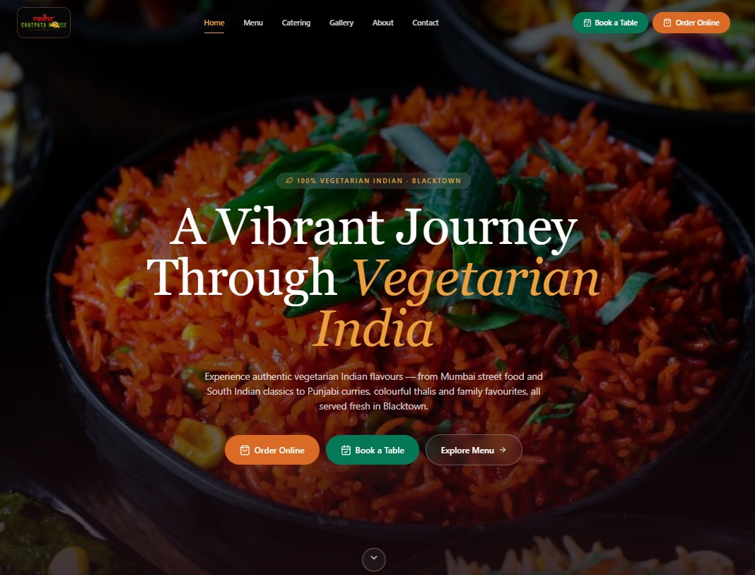 Radha Chatpata House website design by Surpass