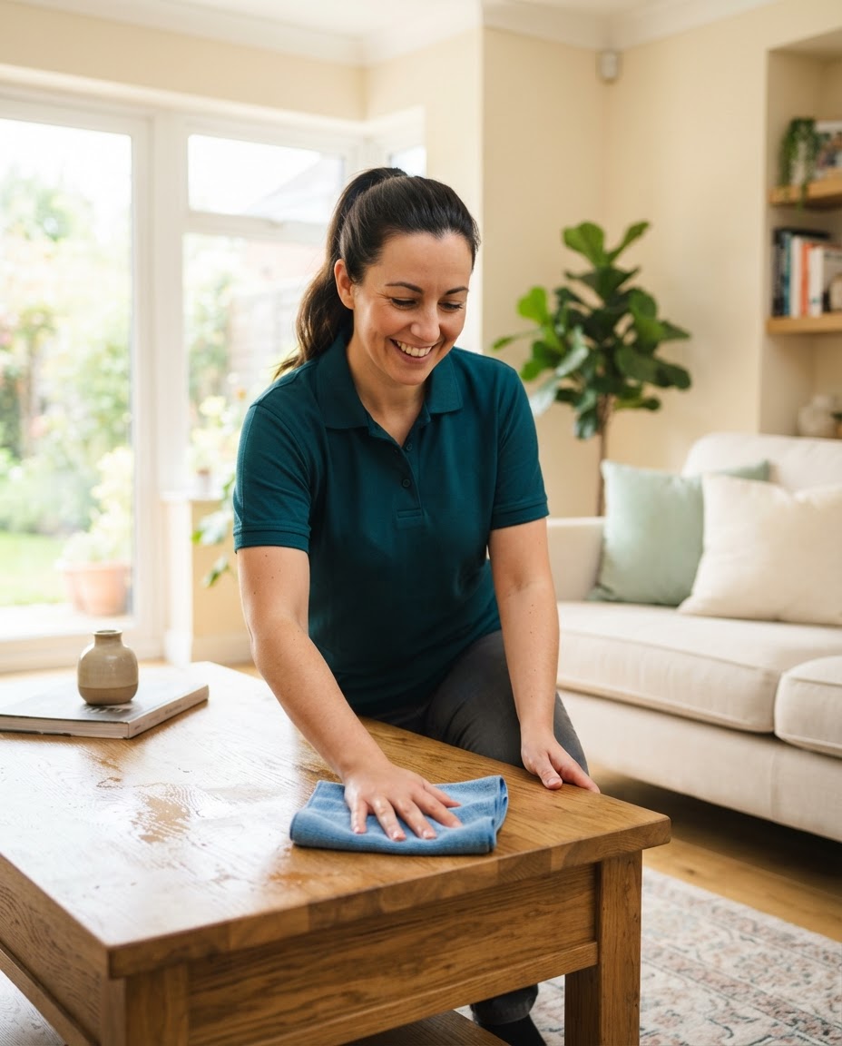 Vetted Zizi's Agent cleaning a sunny living room