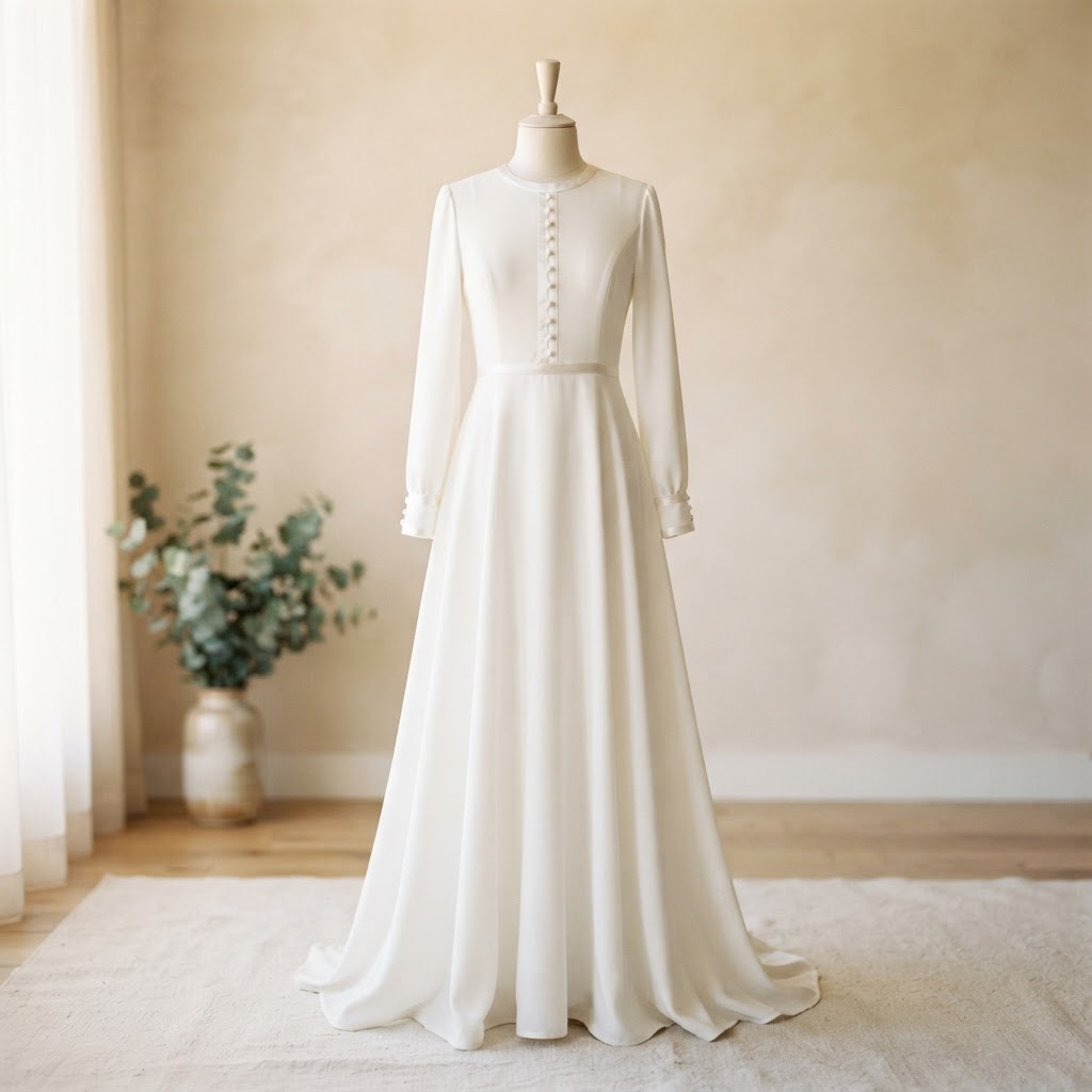Simple Satin White Dress