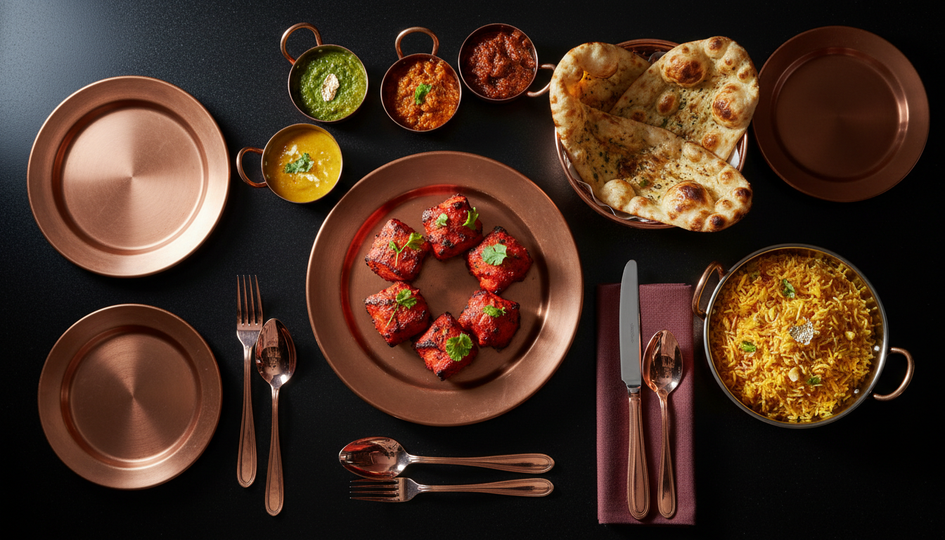 Elegant spread of Indian dishes