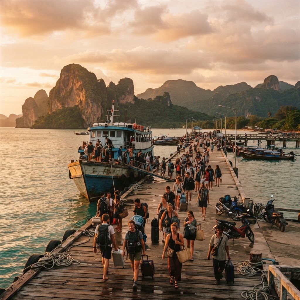 Don Sak Pier Arrival