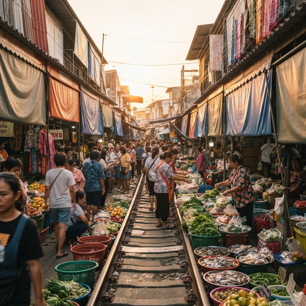 Maeklong Railway Market