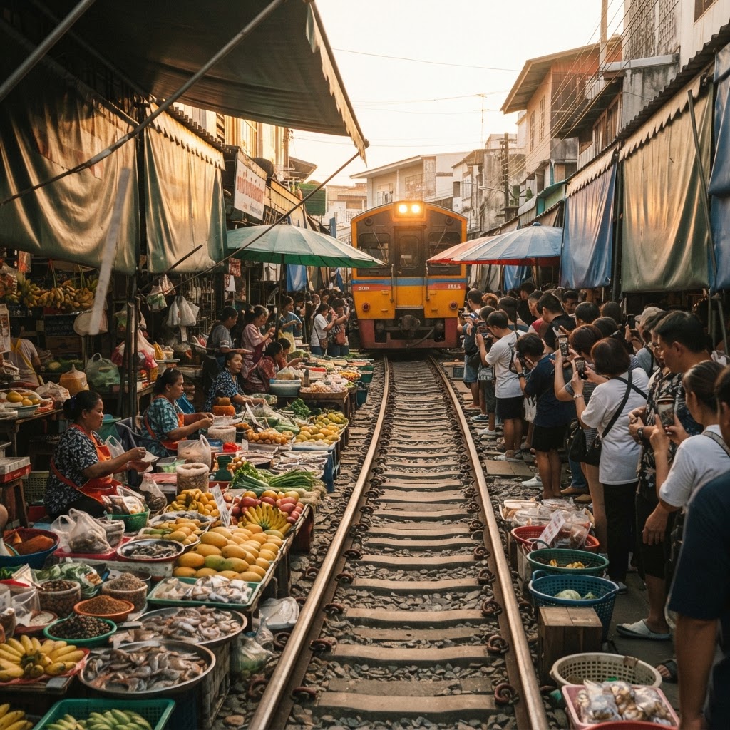 Maeklong Railway Market