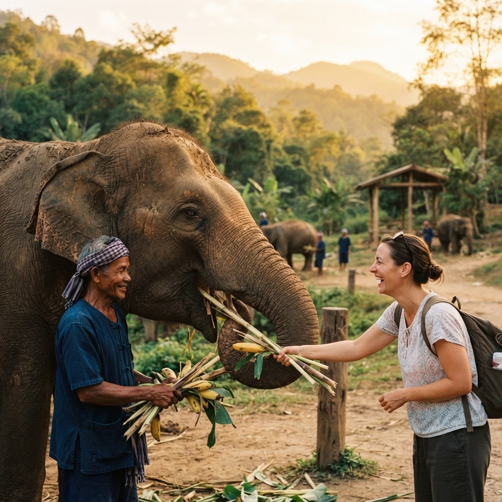 Elephant Feeding Session