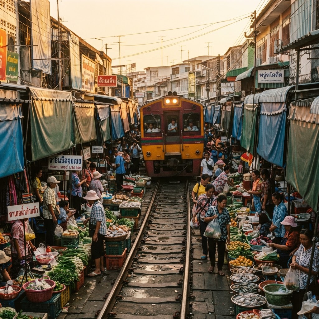 Maeklong Railway Market