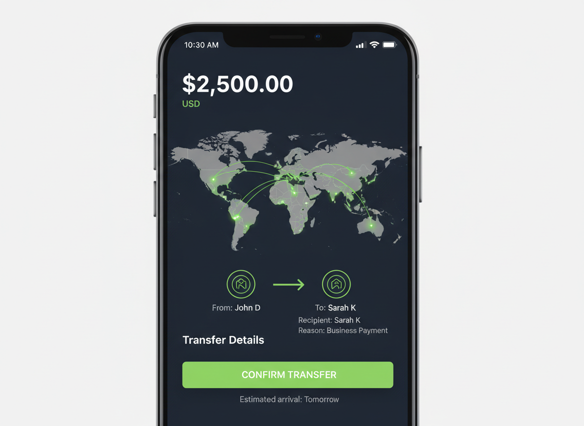 LubyPay international transfer interface
