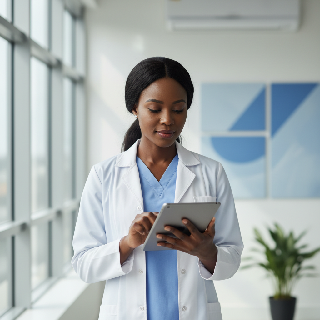 Doctor using MedFi on a tablet