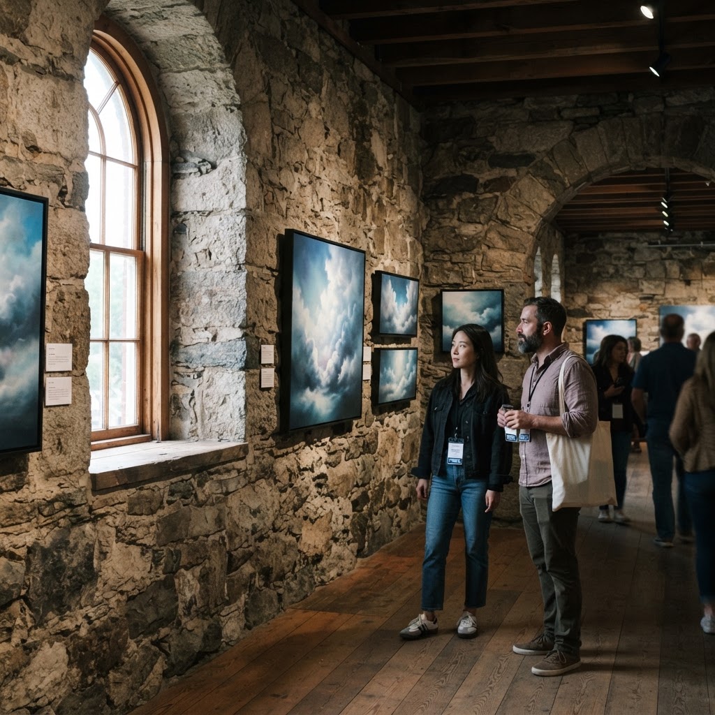 Na Kim porta le sue 'Cloud Paintings' al leggendario Old Stone Mill di Newport