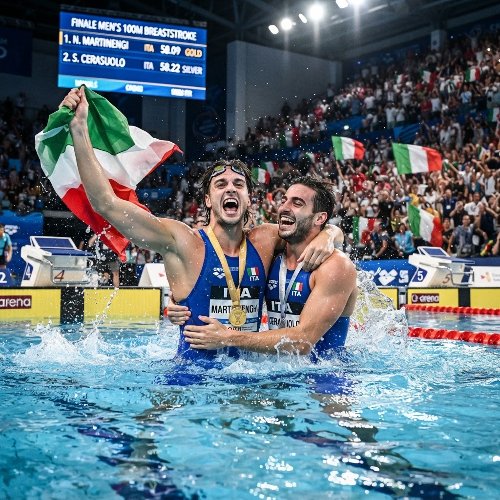 Trionfo azzurro agli Europei di nuoto: Martinenghi e Cerasuolo firmano la doppietta nei 50 rana