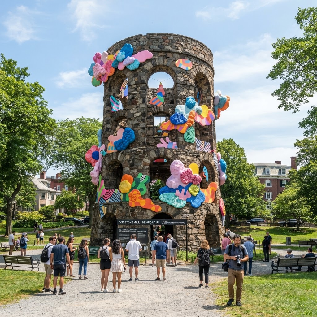 Na Kim porta le sue "Cloud Paintings" allo storico Old Stone Mill di Newport