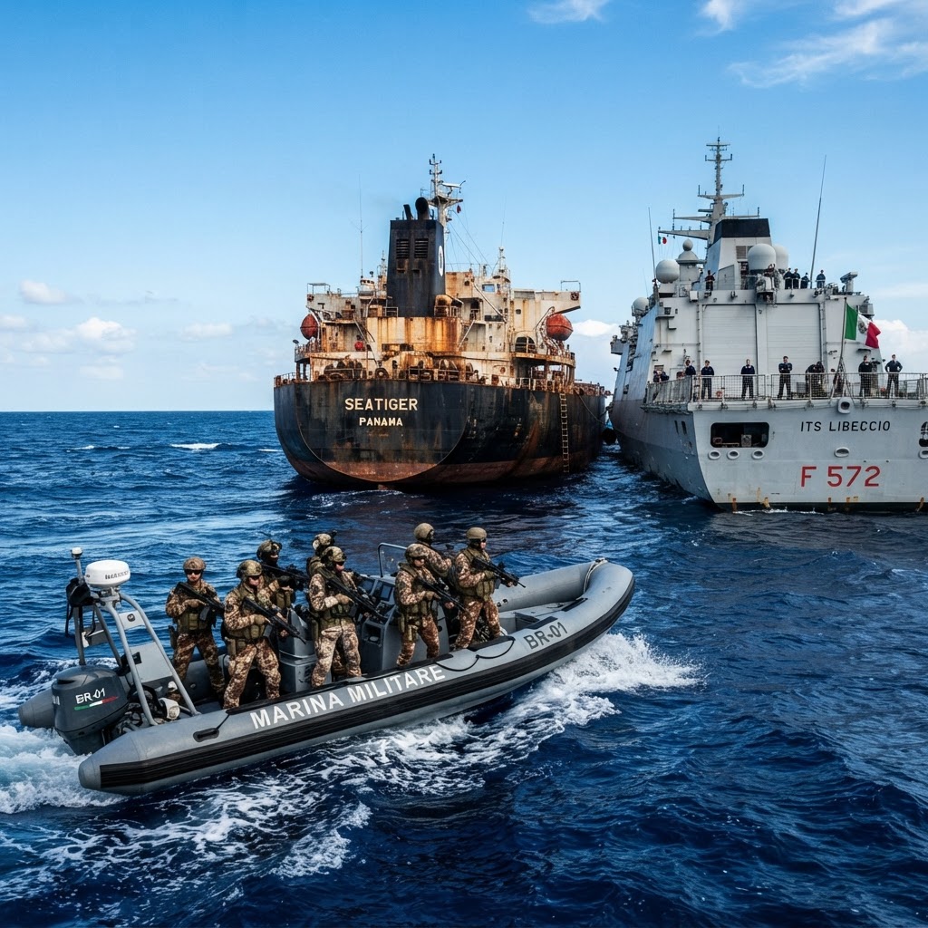 Mediterraneo, missione UE a guida italiana: abbordata petroliera russa della 'flotta ombra'