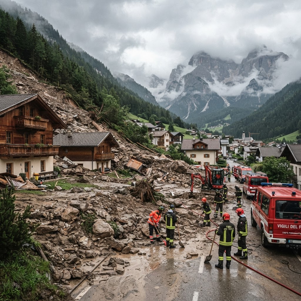 Emergenza in Valle Aurina: maxi frana travolge San Giovanni, evacuate 120 persone