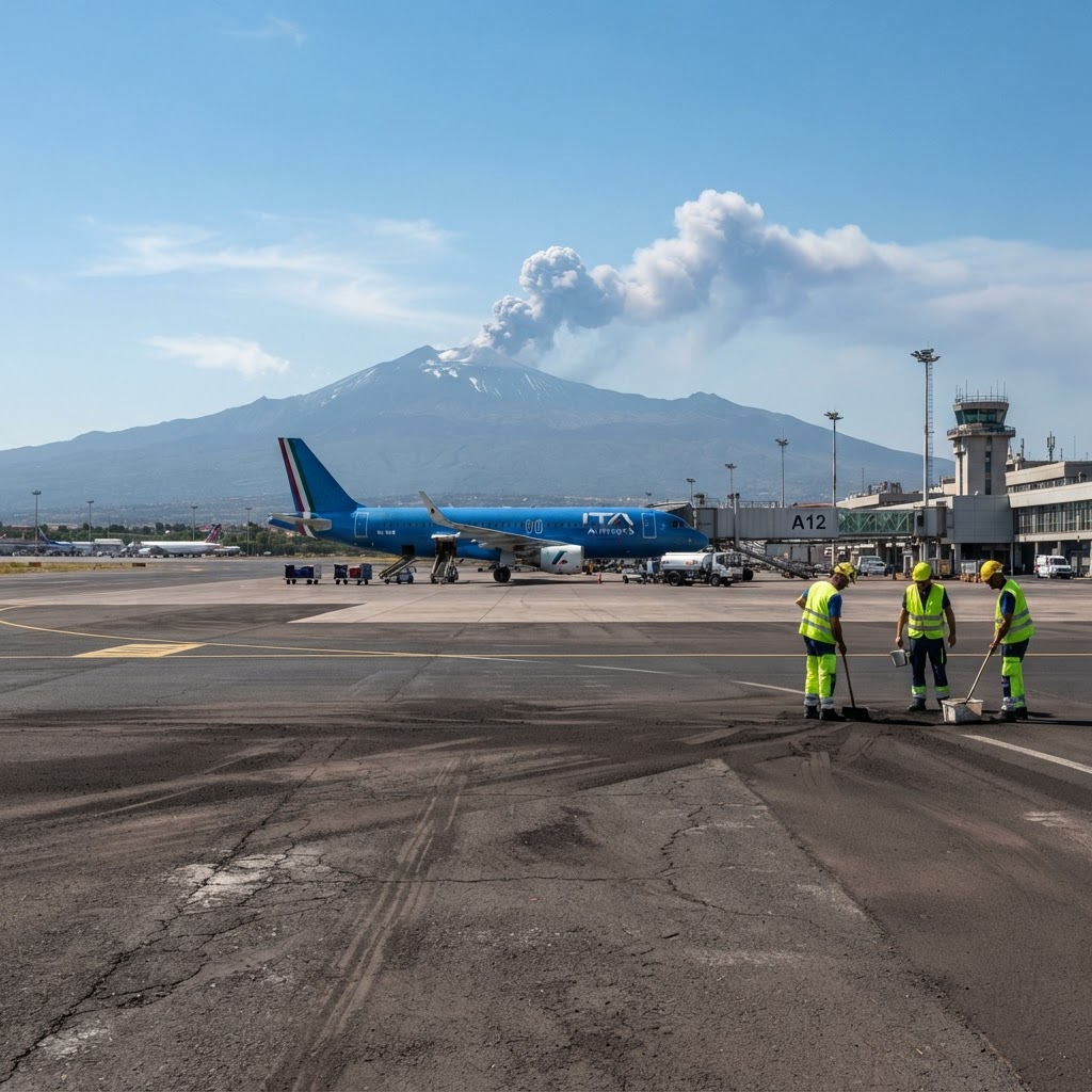 Emergenza Etna: aeroporto di Catania chiuso a Ferragosto per la pioggia di cenere