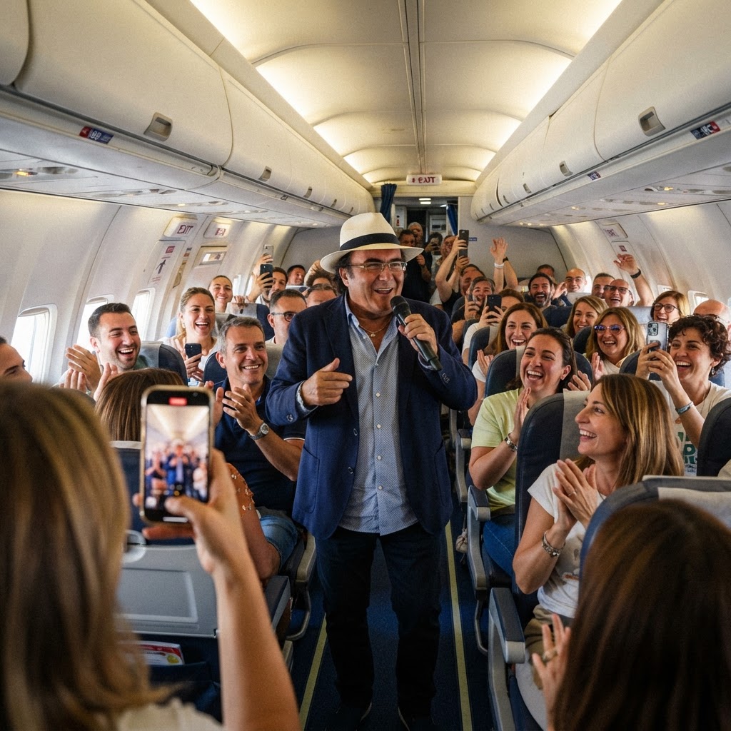 Al Bano trasforma il ritardo Ryanair in un concerto: show a bordo per i passeggeri