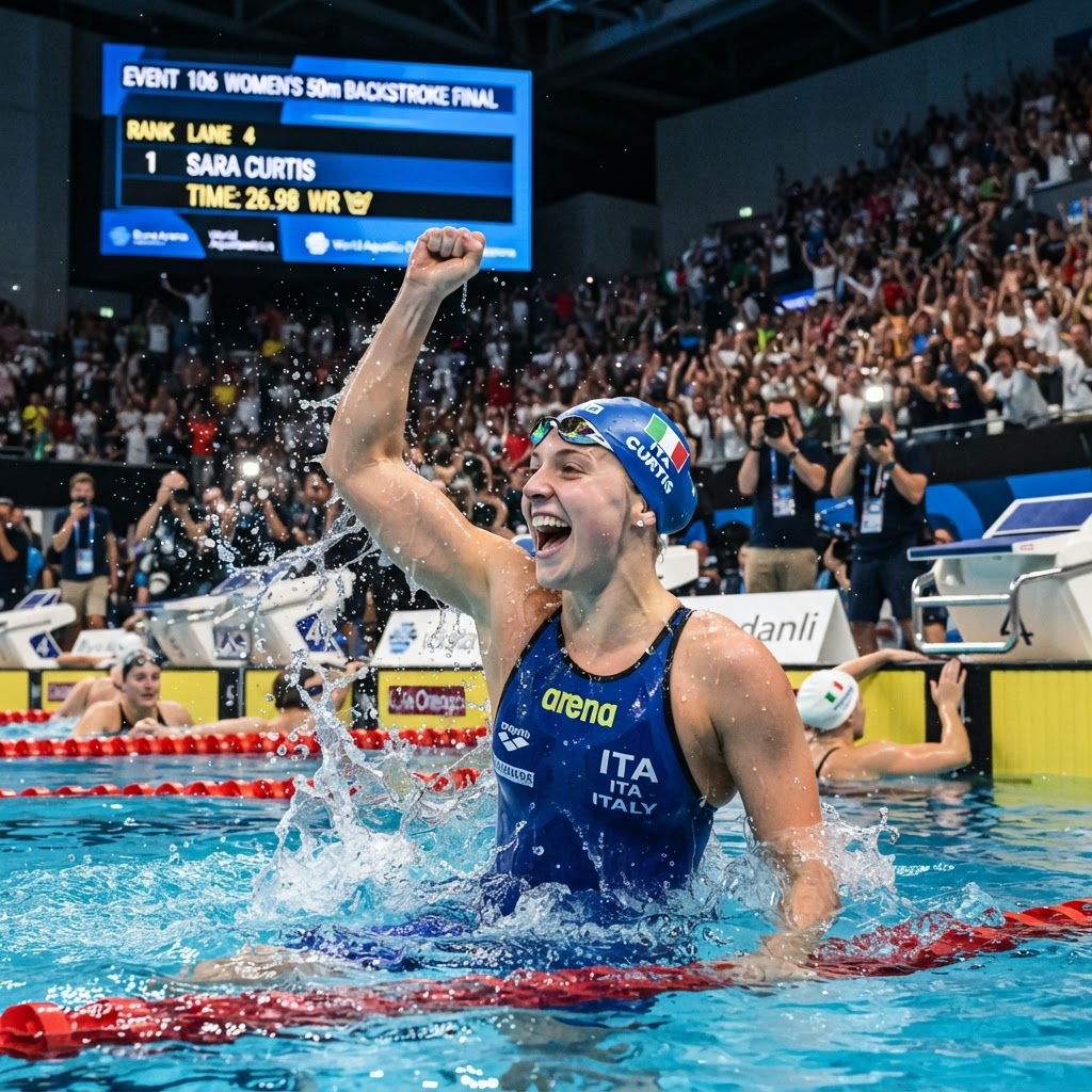 Sara Curtis da record: oro e primato mondiale nei 50 dorso agli Europei