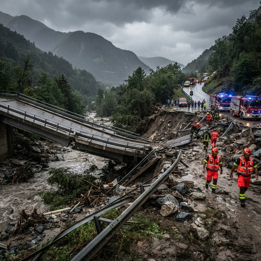 Maltempo al Nord: esonda l'Oglio e crolla un ponte a Sonico, oltre 400 evacuati