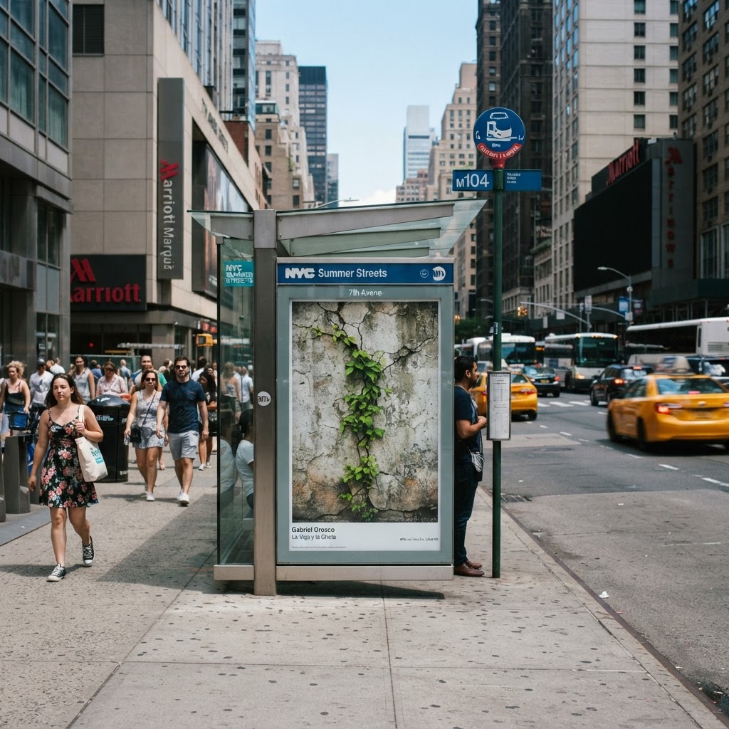 New York, la natura urbana di Gabriel Orozco invade le fermate degli autobus