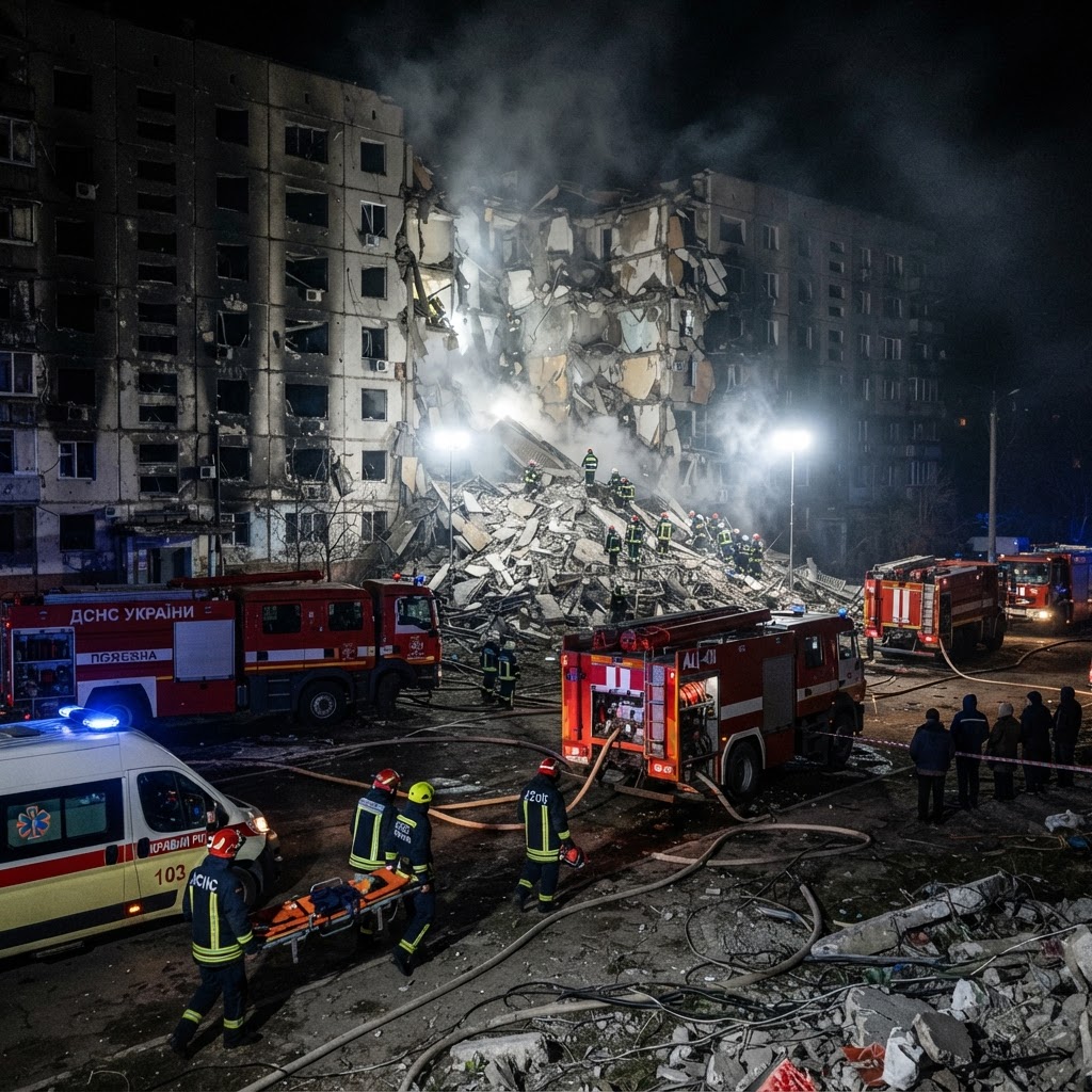 Ucraina sotto attacco massiccio: missili su Kiev e Kryvyi Rih, strage di civili
