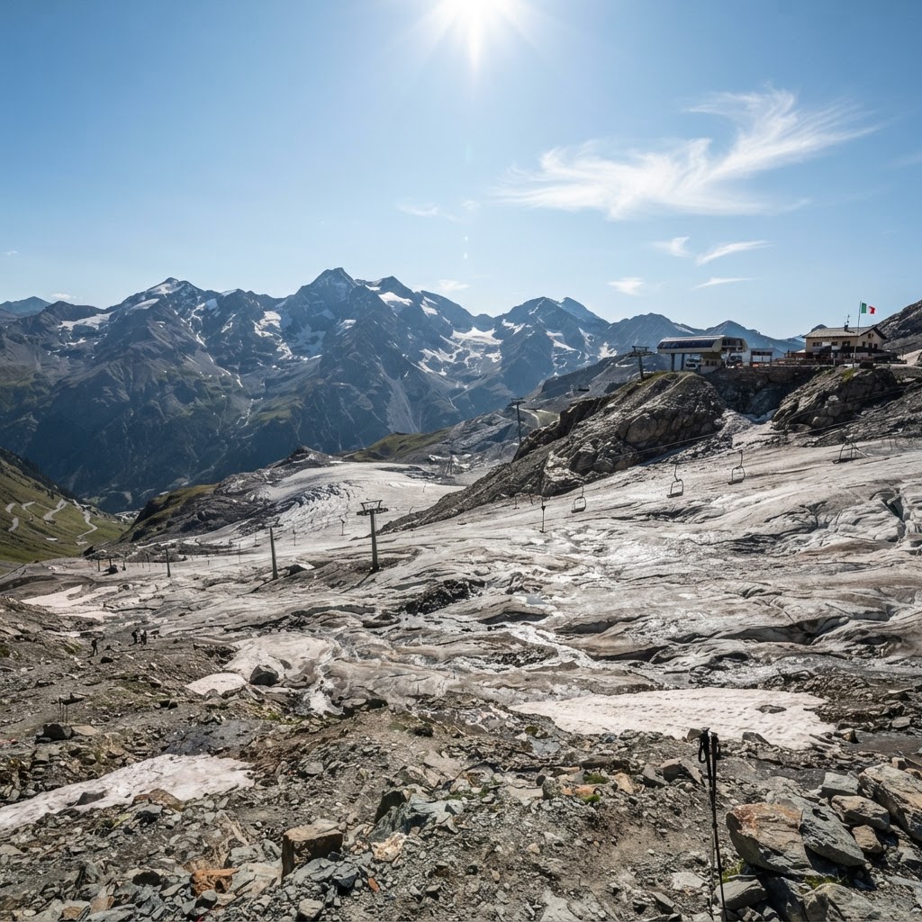 Emergenza caldo sullo Stelvio: stop forzato allo sci estivo sul ghiacciaio