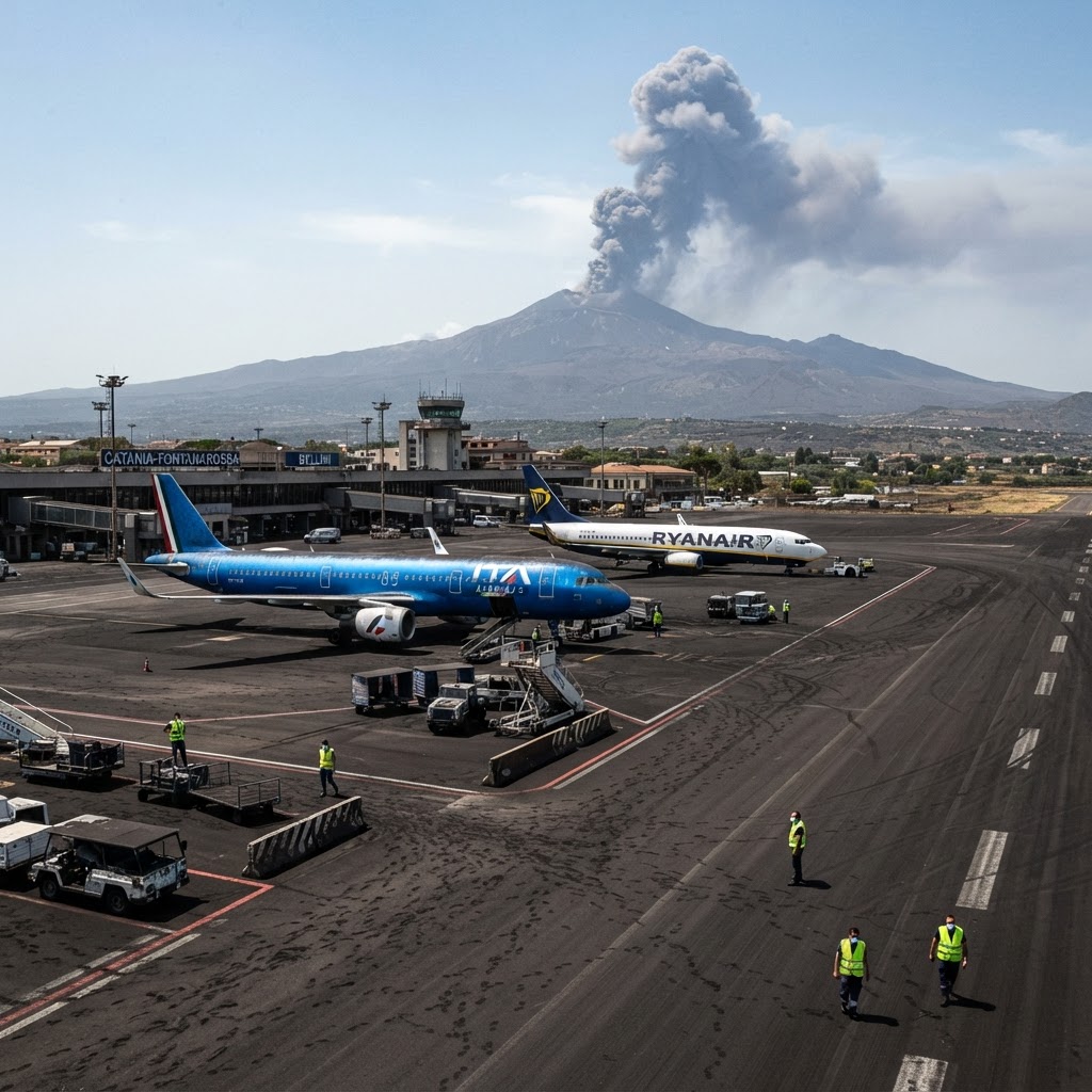 Emergenza Etna: l'aeroporto di Catania resta chiuso fino a Ferragosto
