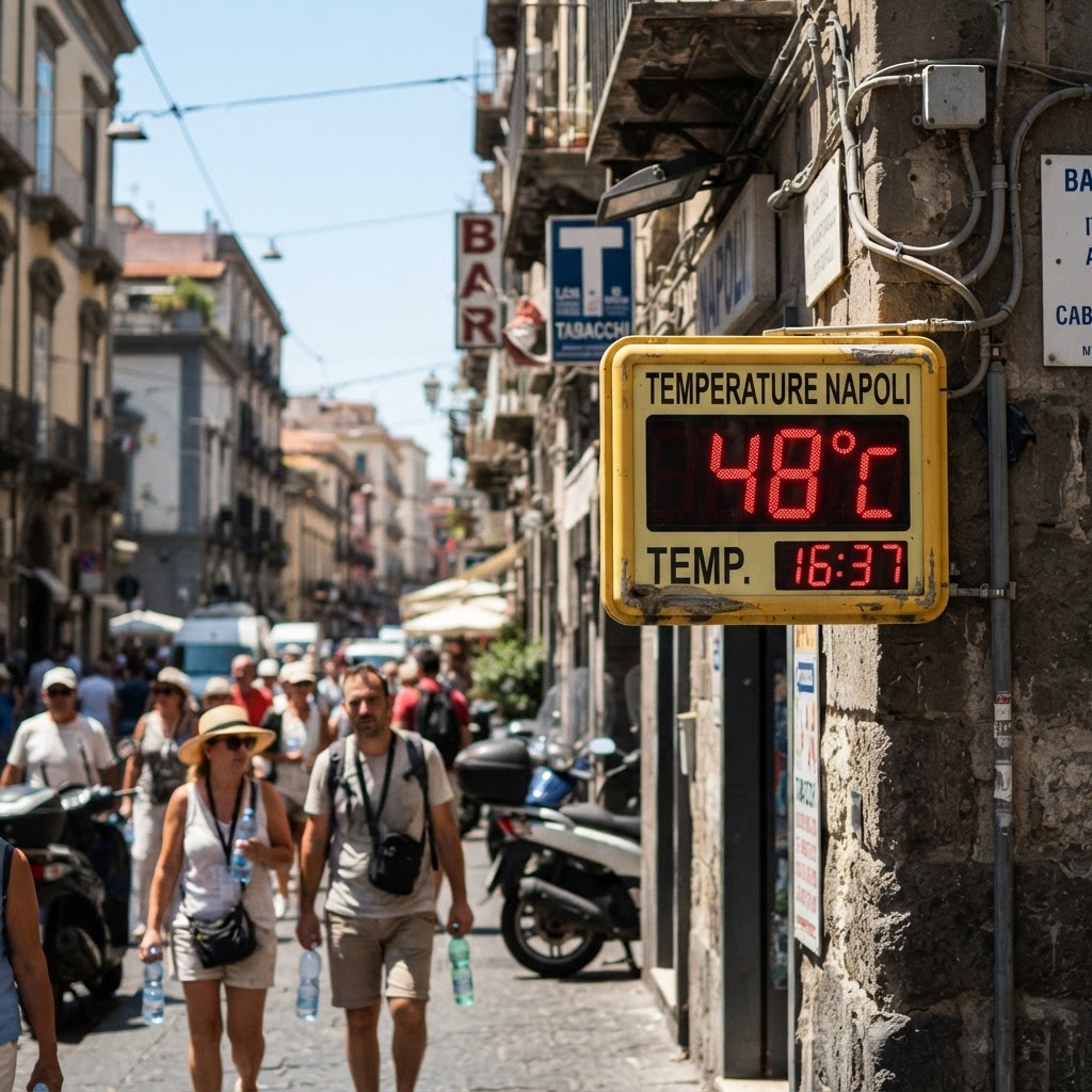 Emergenza caldo in Italia: 26 città da bollino rosso e record di 48 gradi a Napoli